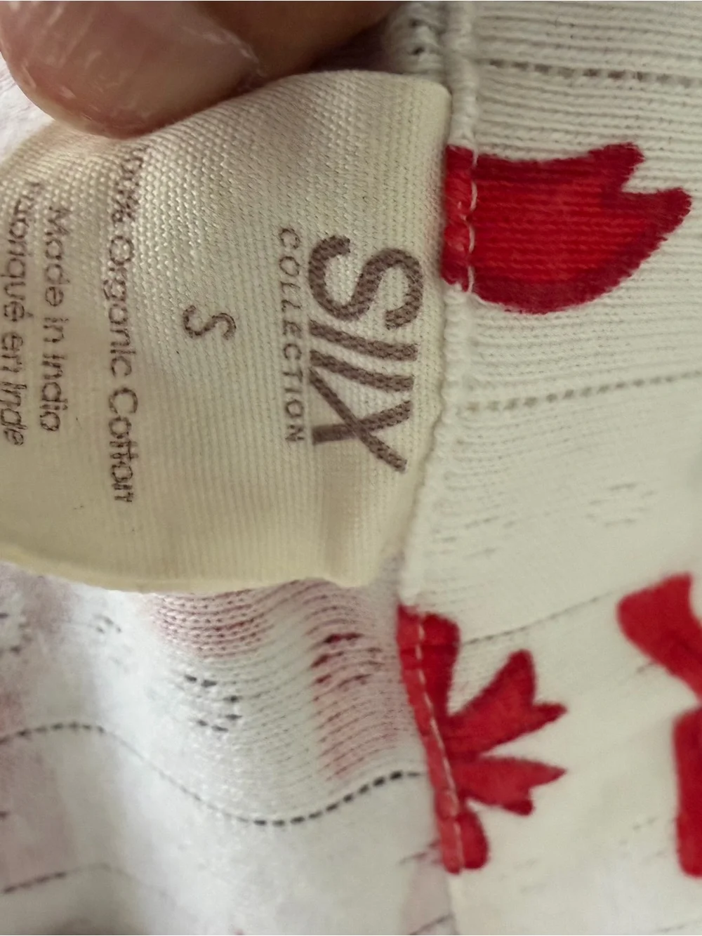SIIX Collection Red Bows Organic Cotton Pointelle Pajama Lounge Set Size S